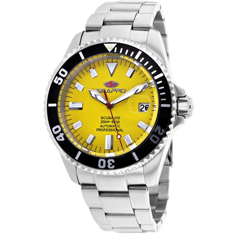 Seapro Men's Scuba 200 Yellow Dial Watch - SP4314